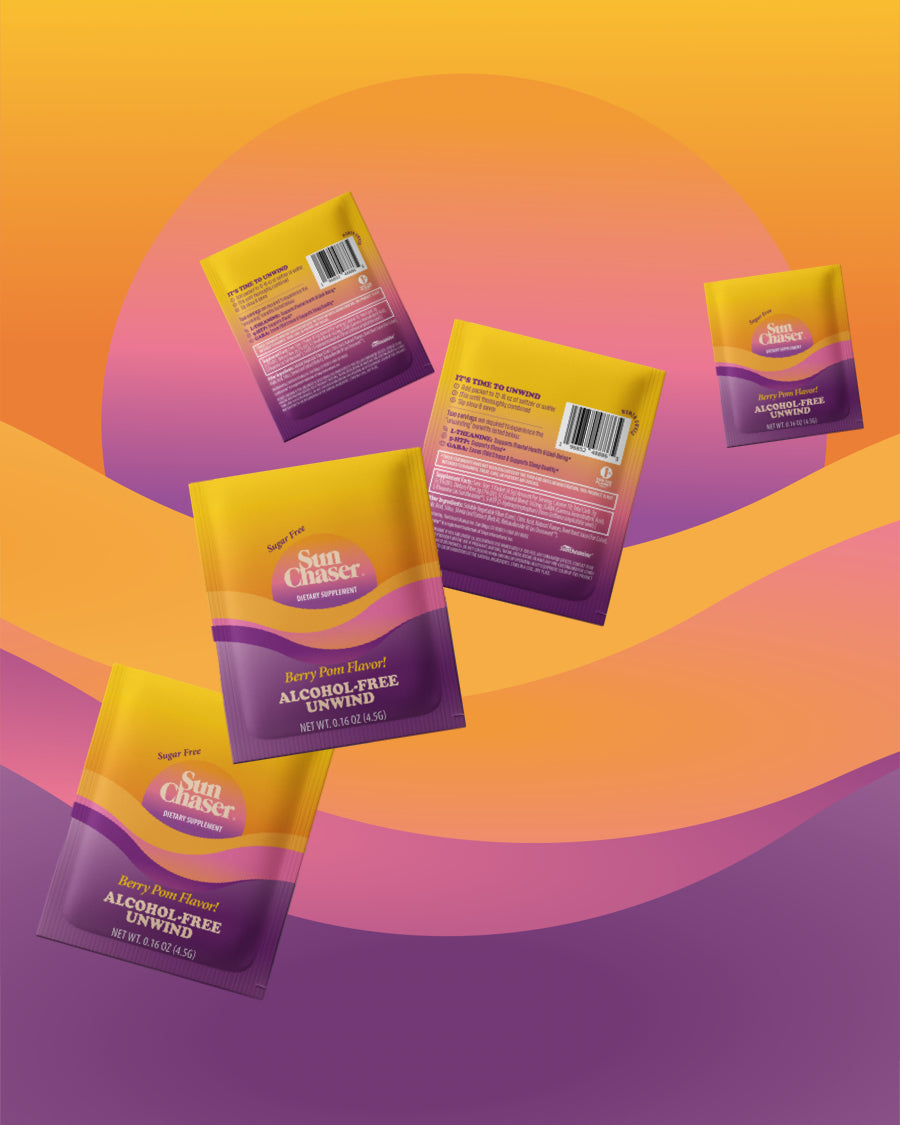 packets of Sun Chaser on wave background